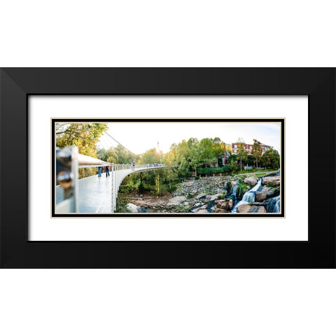 Falls Park Pano 40x16 Black Modern Wood Framed Art Print with Double Matting by Malone, Will