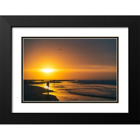 Girl with a Bucket Black Modern Wood Framed Art Print with Double Matting by Malone, Will