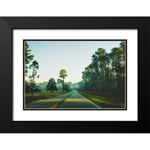 Golden Road Black Modern Wood Framed Art Print with Double Matting by Malone, Will