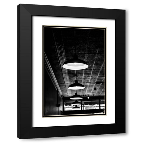 Hanging Lights Black Modern Wood Framed Art Print with Double Matting by Malone, Will