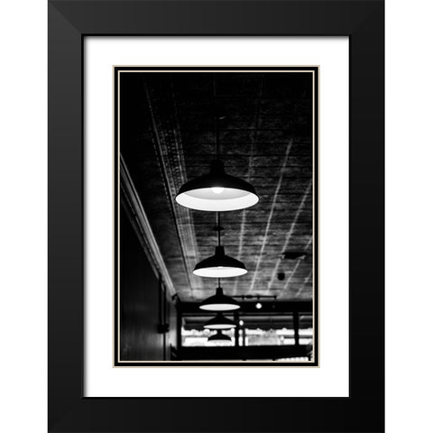 Hanging Lights Black Modern Wood Framed Art Print with Double Matting by Malone, Will