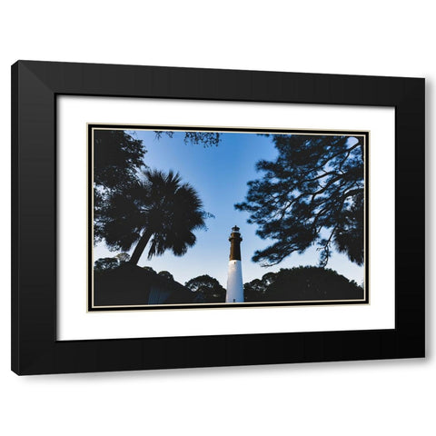 Hunting Island Lighthouse Black Modern Wood Framed Art Print with Double Matting by Malone, Will