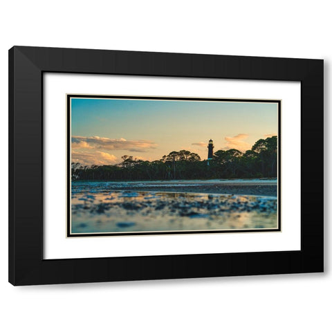 Hunting Island Lighthouse 2 Black Modern Wood Framed Art Print with Double Matting by Malone, Will