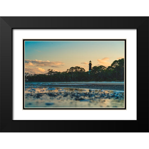 Hunting Island Lighthouse 2 Black Modern Wood Framed Art Print with Double Matting by Malone, Will