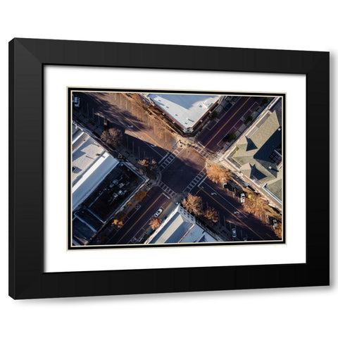 Intersection Above Black Modern Wood Framed Art Print with Double Matting by Malone, Will