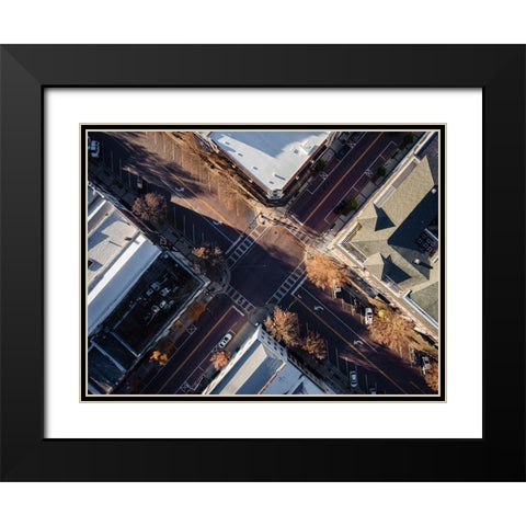 Intersection Above Black Modern Wood Framed Art Print with Double Matting by Malone, Will