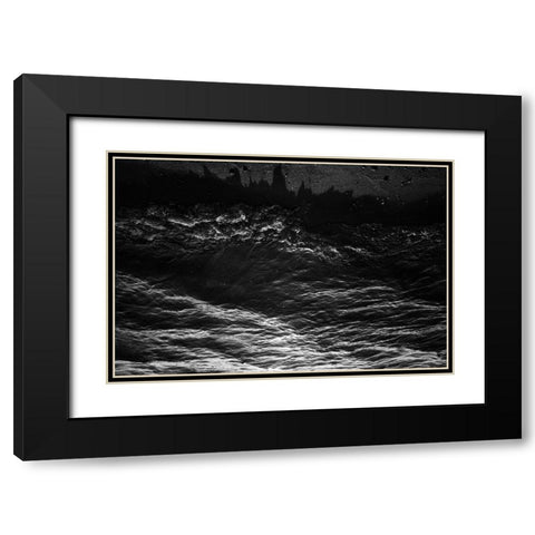 Lake Waves Black Modern Wood Framed Art Print with Double Matting by Malone, Will