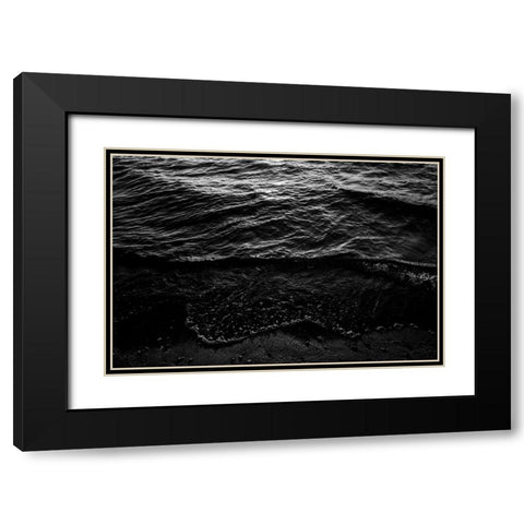 Lake Waves 2 Black Modern Wood Framed Art Print with Double Matting by Malone, Will