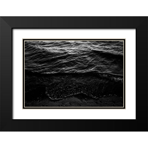 Lake Waves 2 Black Modern Wood Framed Art Print with Double Matting by Malone, Will