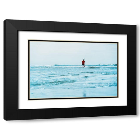 Man in the Sea Black Modern Wood Framed Art Print with Double Matting by Malone, Will