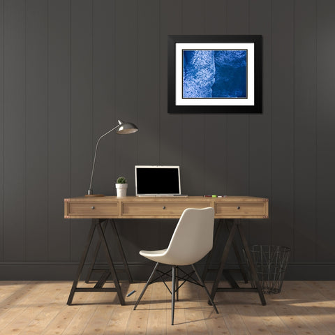 Morning Waves Blue Black Modern Wood Framed Art Print with Double Matting by Malone, Will