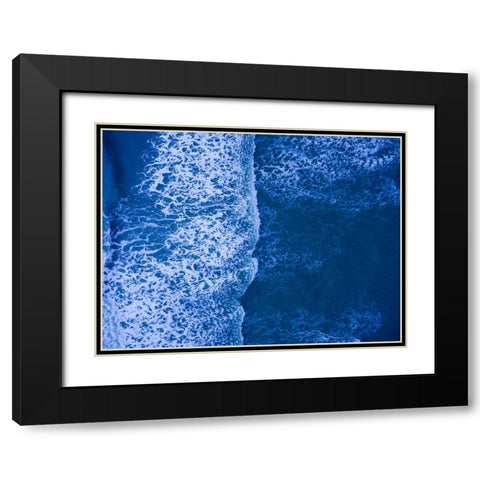 Morning Waves Blue Black Modern Wood Framed Art Print with Double Matting by Malone, Will