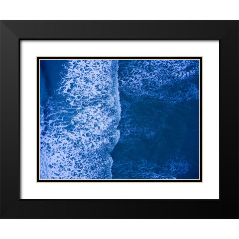 Morning Waves Blue Black Modern Wood Framed Art Print with Double Matting by Malone, Will