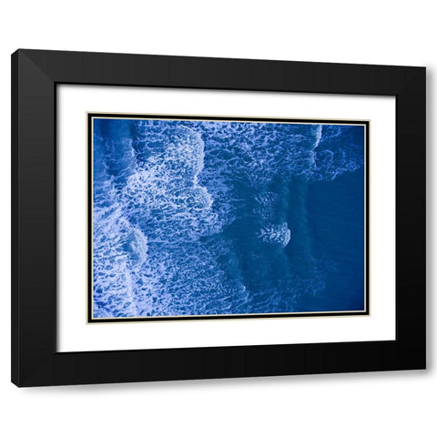Morning Waves Blue 2 Black Modern Wood Framed Art Print with Double Matting by Malone, Will