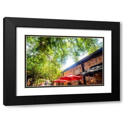 Patio Black Modern Wood Framed Art Print with Double Matting by Malone, Will