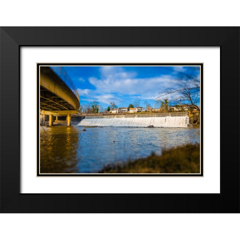 Pelzer Dam Black Modern Wood Framed Art Print with Double Matting by Malone, Will