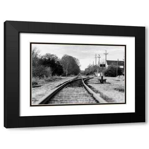 Rails Black Modern Wood Framed Art Print with Double Matting by Malone, Will