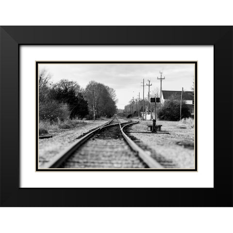 Rails Black Modern Wood Framed Art Print with Double Matting by Malone, Will