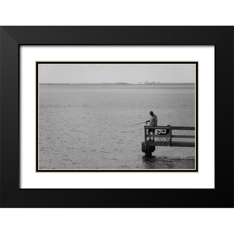 Roll Tide Black Modern Wood Framed Art Print with Double Matting by Malone, Will