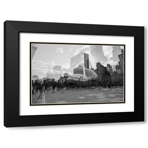 The Bean BW Black Modern Wood Framed Art Print with Double Matting by Malone, Will