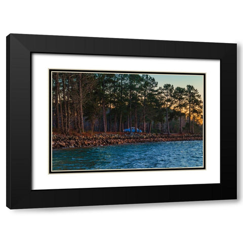 Untitled Blue Car Sunset Photo Black Modern Wood Framed Art Print with Double Matting by Malone, Will