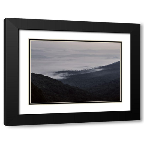 Wave of Fog Black Modern Wood Framed Art Print with Double Matting by Malone, Will
