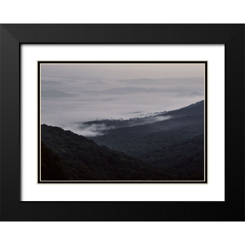 Wave of Fog Black Modern Wood Framed Art Print with Double Matting by Malone, Will