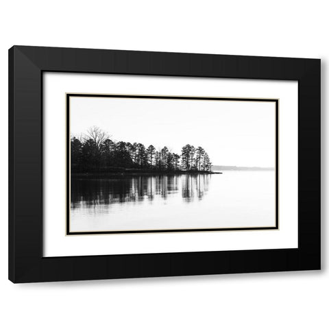 Waveform Black Modern Wood Framed Art Print with Double Matting by Malone, Will