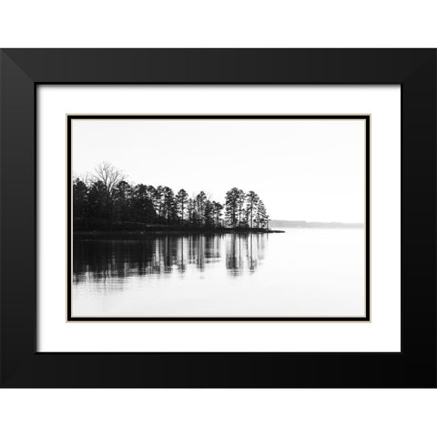 Waveform Black Modern Wood Framed Art Print with Double Matting by Malone, Will