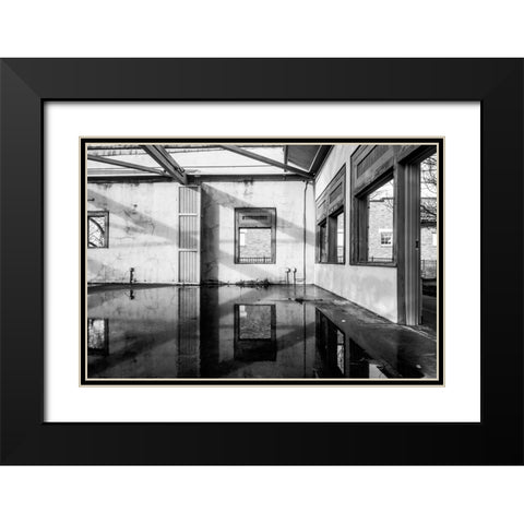 Yelow Korner 2 Black Modern Wood Framed Art Print with Double Matting by Malone, Will