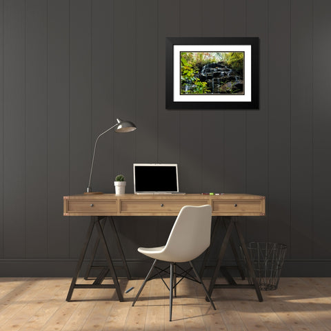 Yellow Branch 1 Black Modern Wood Framed Art Print with Double Matting by Malone, Will