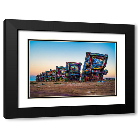 Cadillac Ranch 3 Black Modern Wood Framed Art Print with Double Matting by Malone, Will