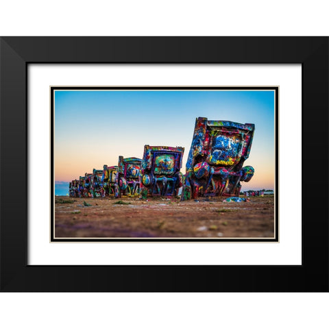 Cadillac Ranch 3 Black Modern Wood Framed Art Print with Double Matting by Malone, Will