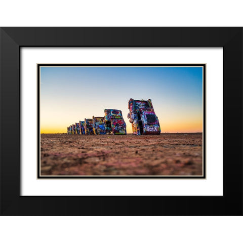 Cadillac Ranch 4 Black Modern Wood Framed Art Print with Double Matting by Malone, Will