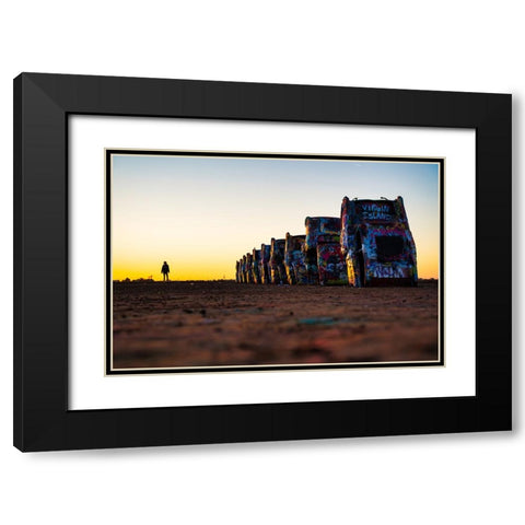 Cadillac Ranch 5 Black Modern Wood Framed Art Print with Double Matting by Malone, Will
