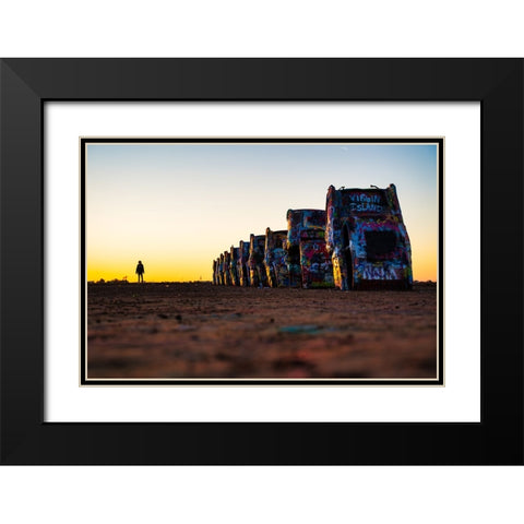 Cadillac Ranch 5 Black Modern Wood Framed Art Print with Double Matting by Malone, Will