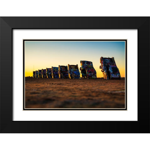 Cadillac Ranch 6 Black Modern Wood Framed Art Print with Double Matting by Malone, Will