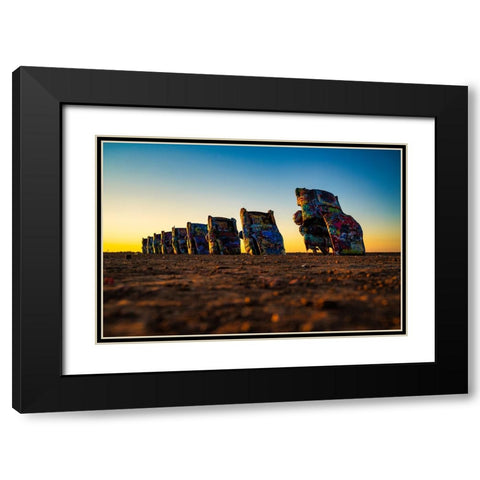 Cadillac Ranch 7 Black Modern Wood Framed Art Print with Double Matting by Malone, Will