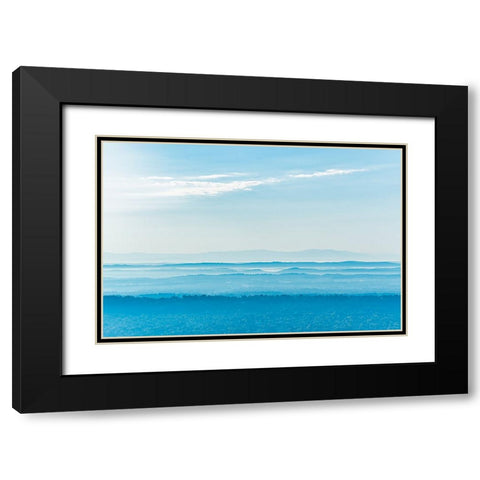 Morning Layers Blue Black Modern Wood Framed Art Print with Double Matting by Malone, Will