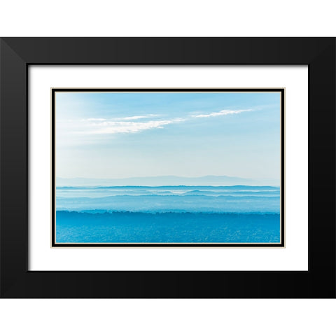 Morning Layers Blue Black Modern Wood Framed Art Print with Double Matting by Malone, Will
