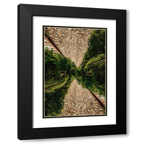 Saluda Tracks Upside Down 2 Black Modern Wood Framed Art Print with Double Matting by Malone, Will