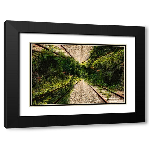 Saluda Tracks Upside Down 3 Black Modern Wood Framed Art Print with Double Matting by Malone, Will