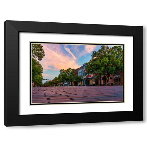Sunrise on Broad Street Black Modern Wood Framed Art Print with Double Matting by Malone, Will