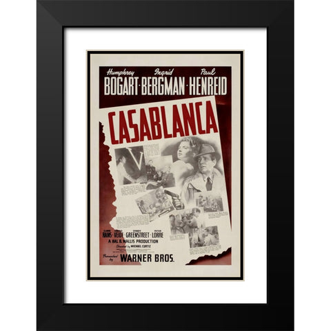 Casablanca Black Modern Wood Framed Art Print with Double Matting by Screendoor