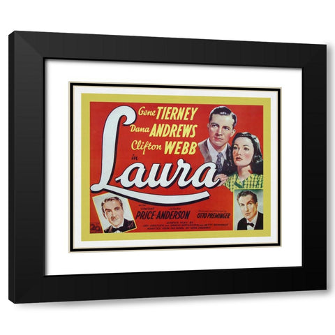 Laura 2 Black Modern Wood Framed Art Print with Double Matting by Screendoor