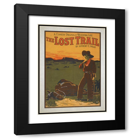 The Lost Trail Black Modern Wood Framed Art Print with Double Matting by Screendoor