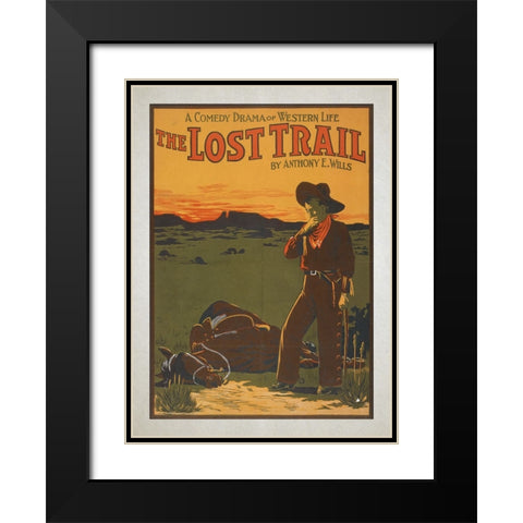 The Lost Trail Black Modern Wood Framed Art Print with Double Matting by Screendoor