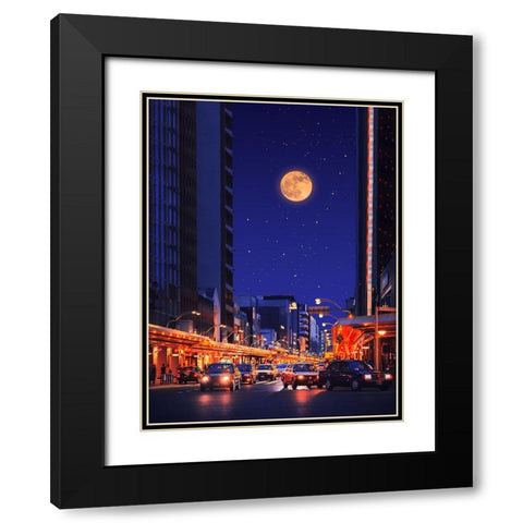 Cinematic City 2 Black Modern Wood Framed Art Print with Double Matting by Orozco, Danner