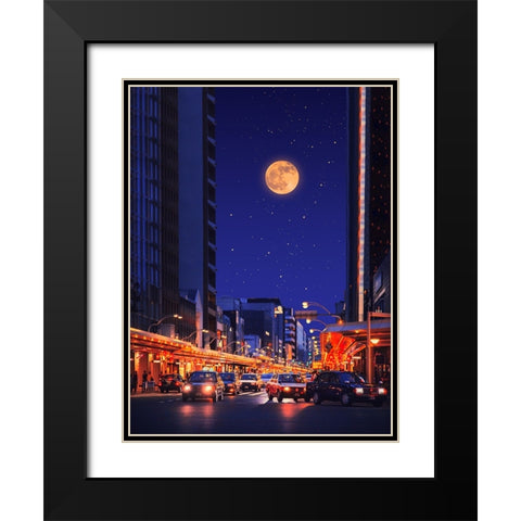 Cinematic City 2 Black Modern Wood Framed Art Print with Double Matting by Orozco, Danner