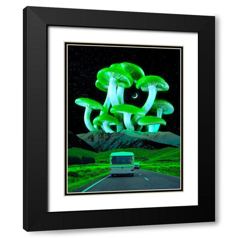 Trippyland Black Modern Wood Framed Art Print with Double Matting by Orozco, Danner